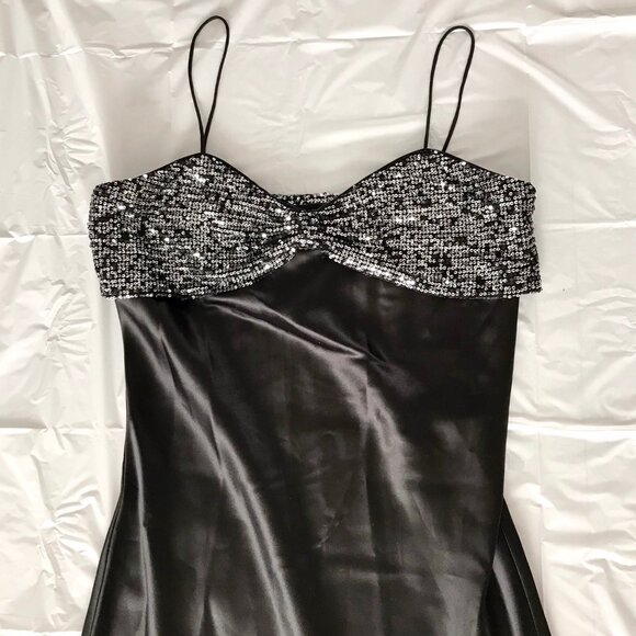 Lucy Paris Black Gown with Sequin Bow - Picture 3 of 6